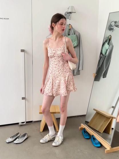 Floral Print Sleeveless Mini Dress