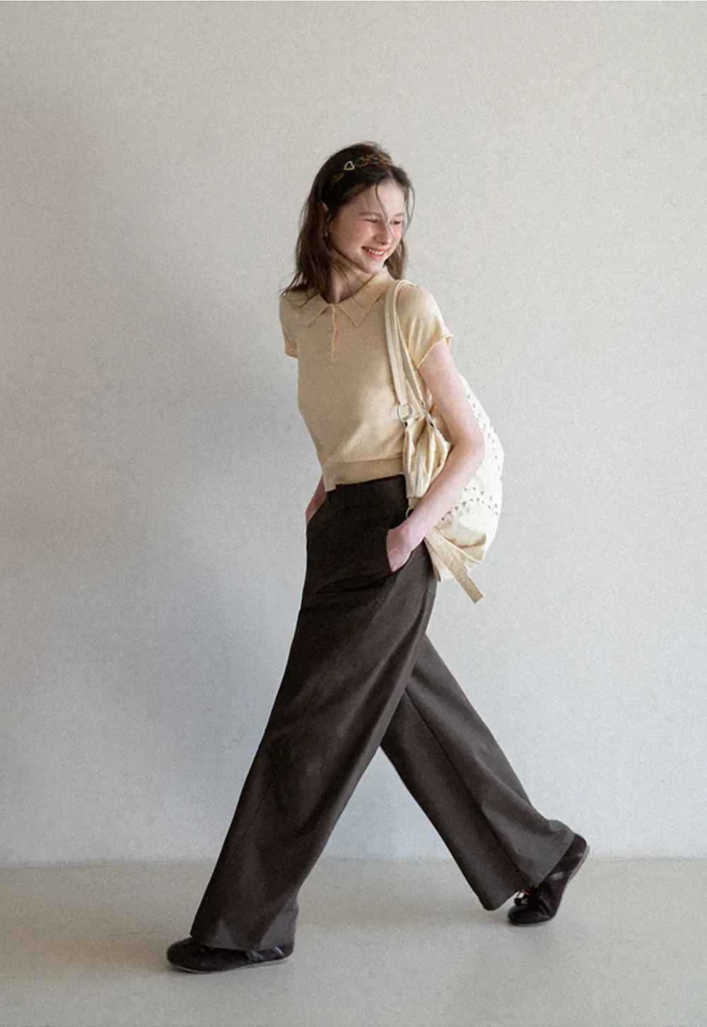 Wide Leg Casual Pants with Belted Waist