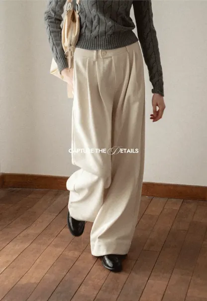 Elegant Wide Leg Trousers High Waist Design for Women