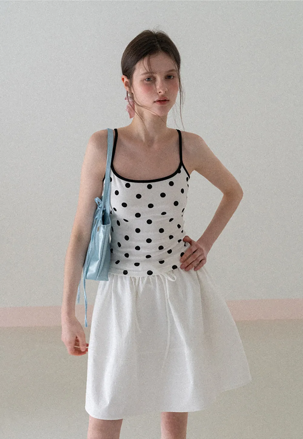 Polka Dot Tank Top with Thin Straps