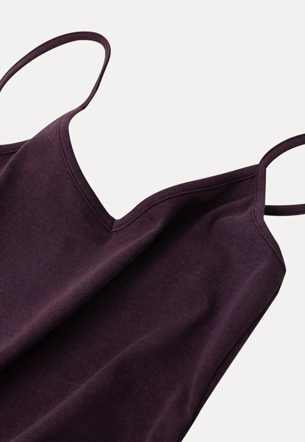 V neck thin strap fitted tank top