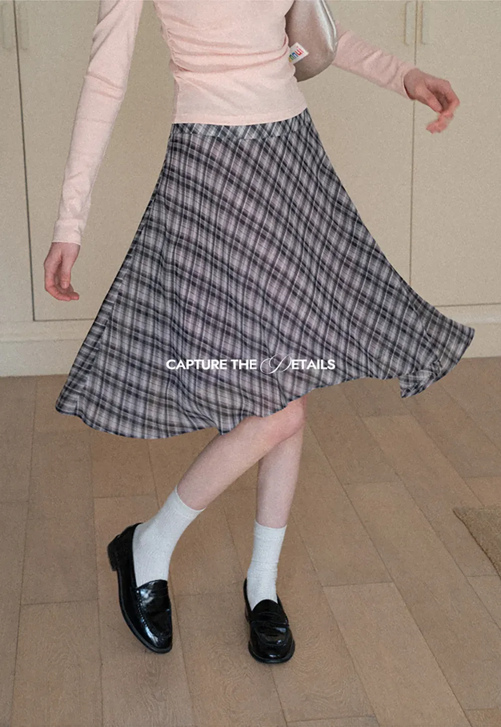Plaid Pleated Midi Skirt