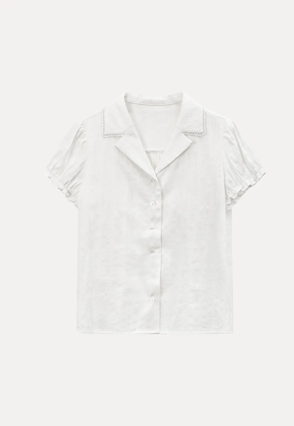 Short Sleeve Shirt with Collar and Button Front