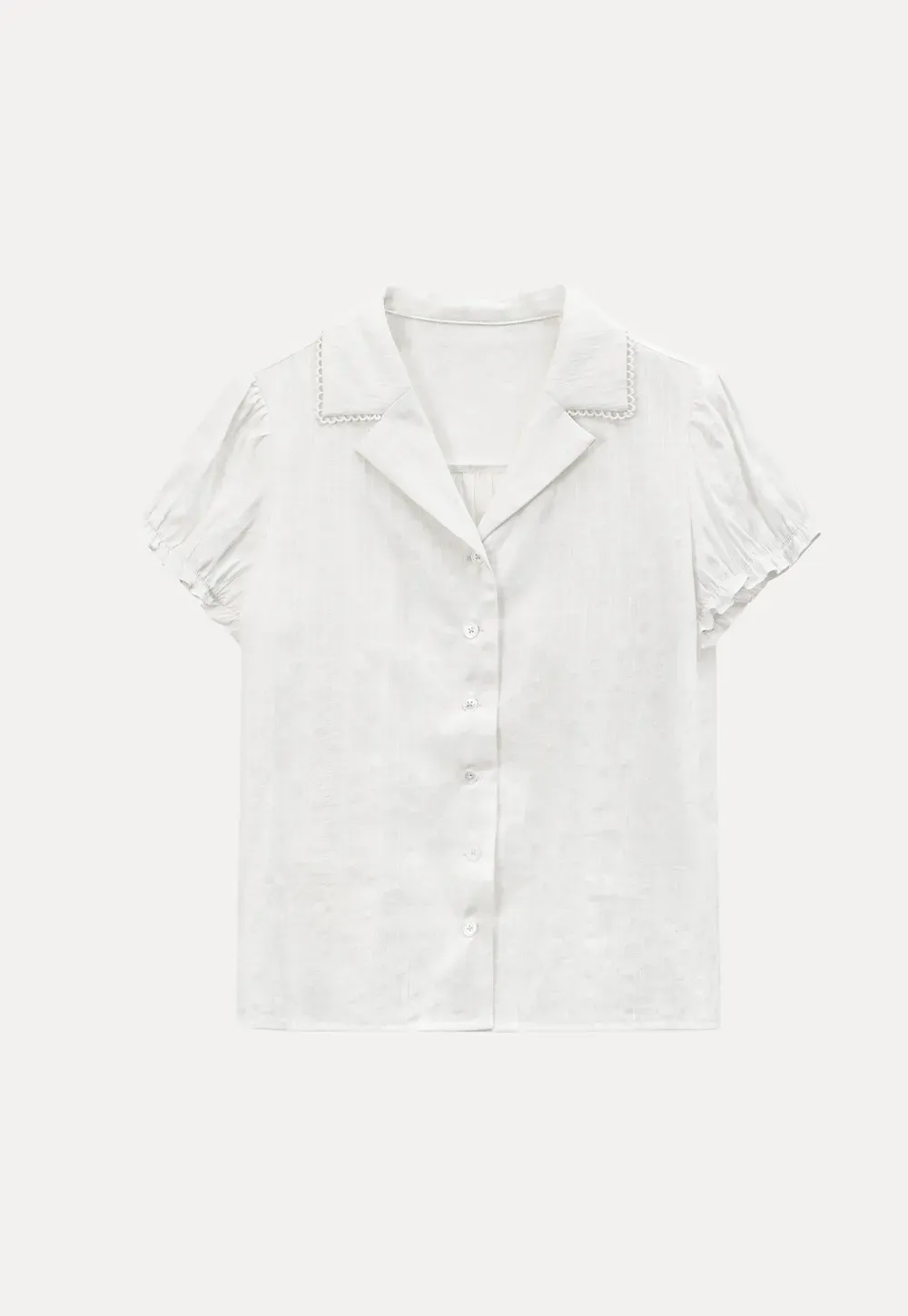 Short Sleeve Shirt with Collar and Button Front