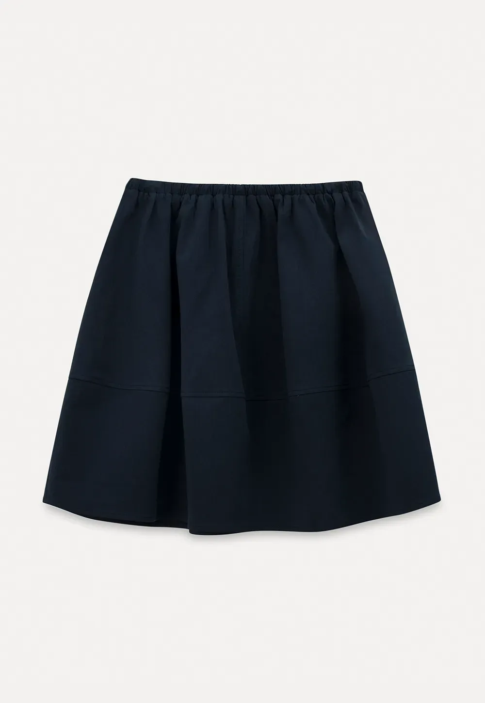A-line skirt with drawstring waist and layered hem