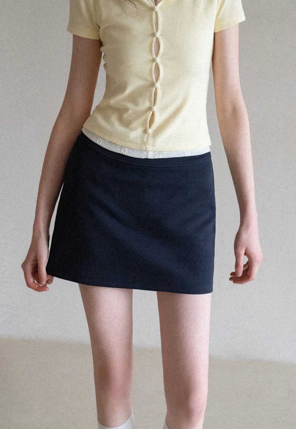 A-line mini skirt with elastic waistband