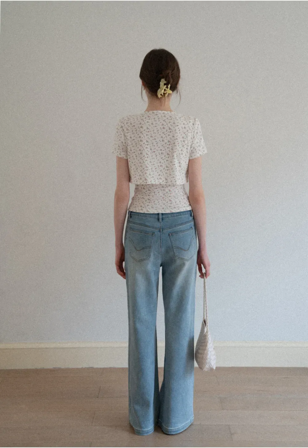 Short sleeve floral print top and tank top set