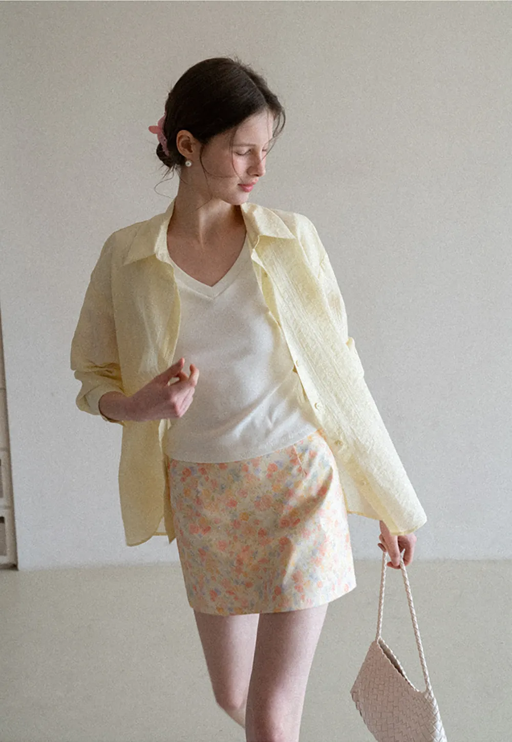 Floral Print Mini Skirt with Fitted Waist