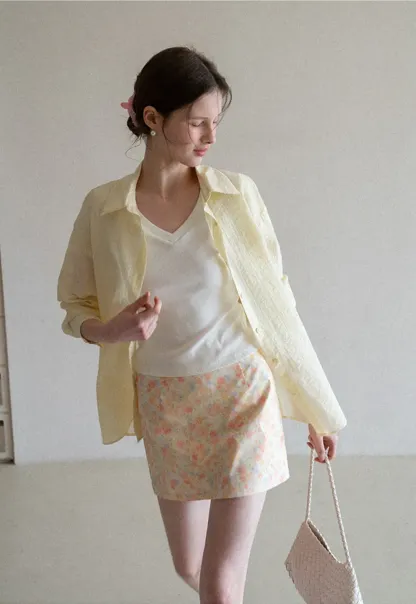 Floral Print Mini Skirt with Fitted Waist