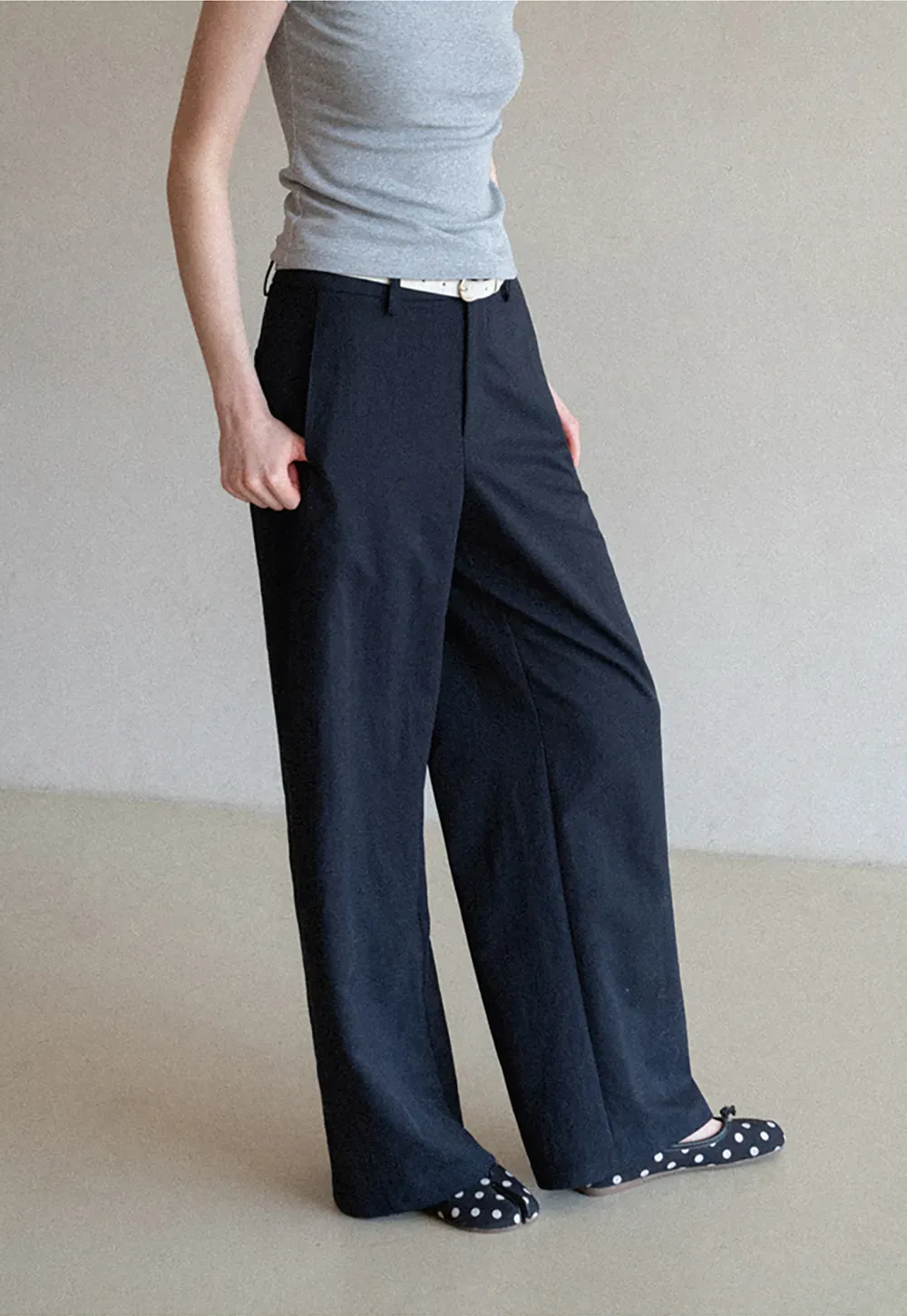 Wide Leg Casual Pants with Front Pockets