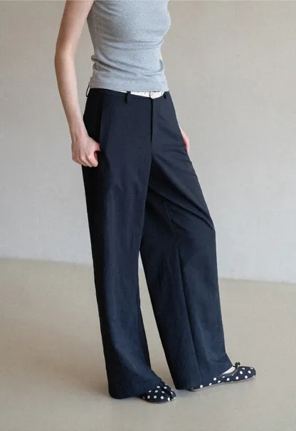 Wide Leg Casual Pants with Front Pockets