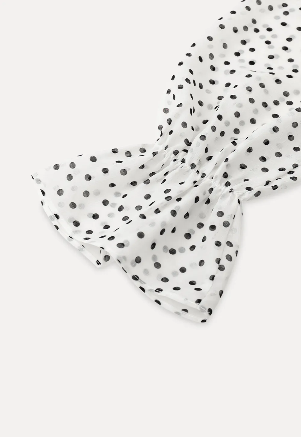 Polka Dot Ruffle Dress with V Neck and Long Sleeves