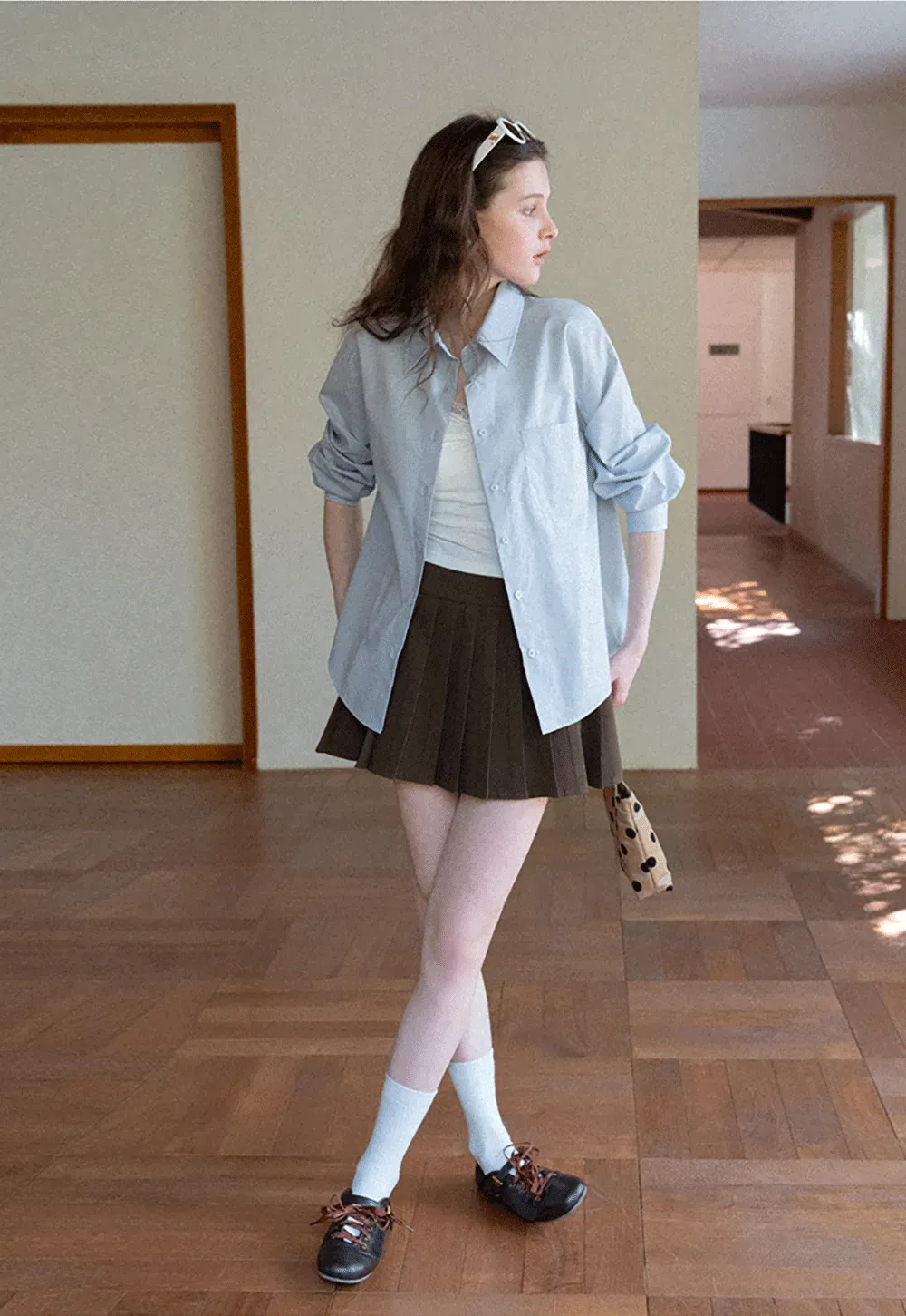 Classic button down shirt with rolled sleeves