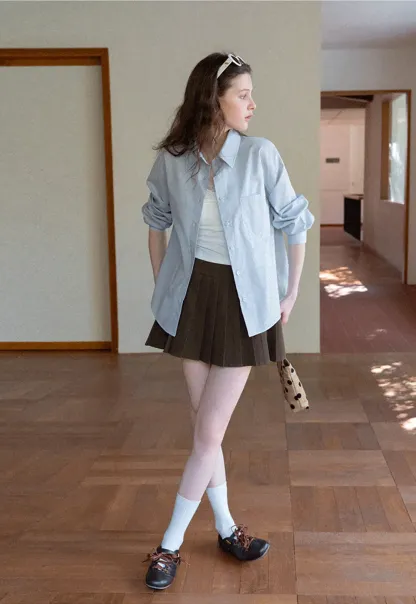 Classic button down shirt with rolled sleeves