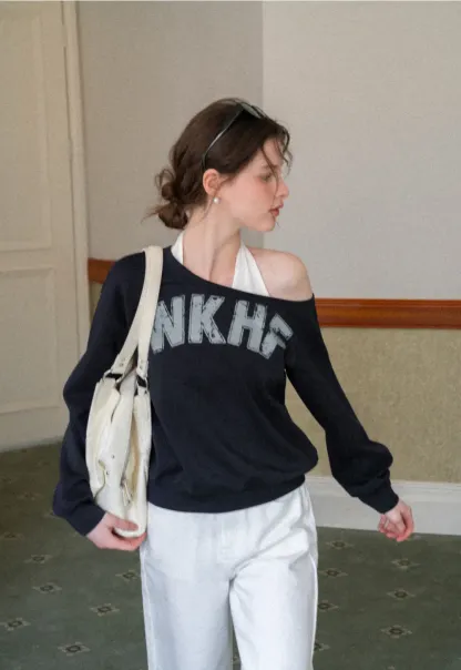 Off Shoulder Sweatshirt with Halter Top