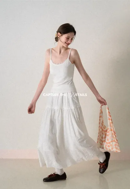 Lace Trimmed Sleeveless Camisole Top