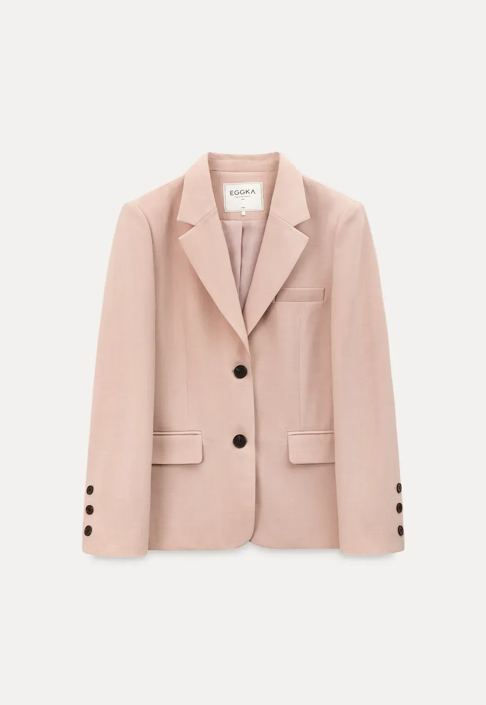 Short Jacket with Notched Collar and Sleeve Buttons