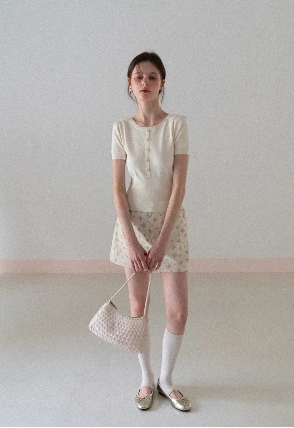 Floral Print Mini Skirt with Front Pockets