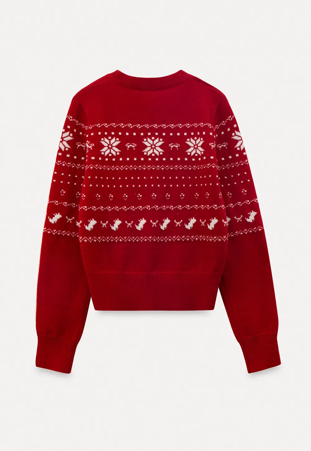 Winter Snowflake Knit Sweater with Round Neck Design