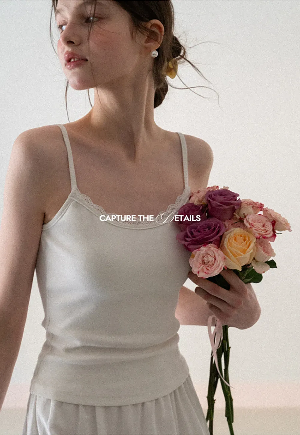 Lace Trimmed Sleeveless Camisole Top