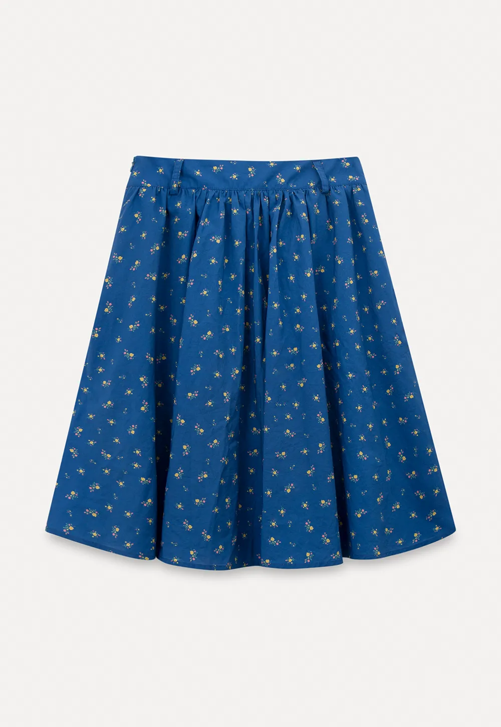 A-line skirt with floral print and elastic waist