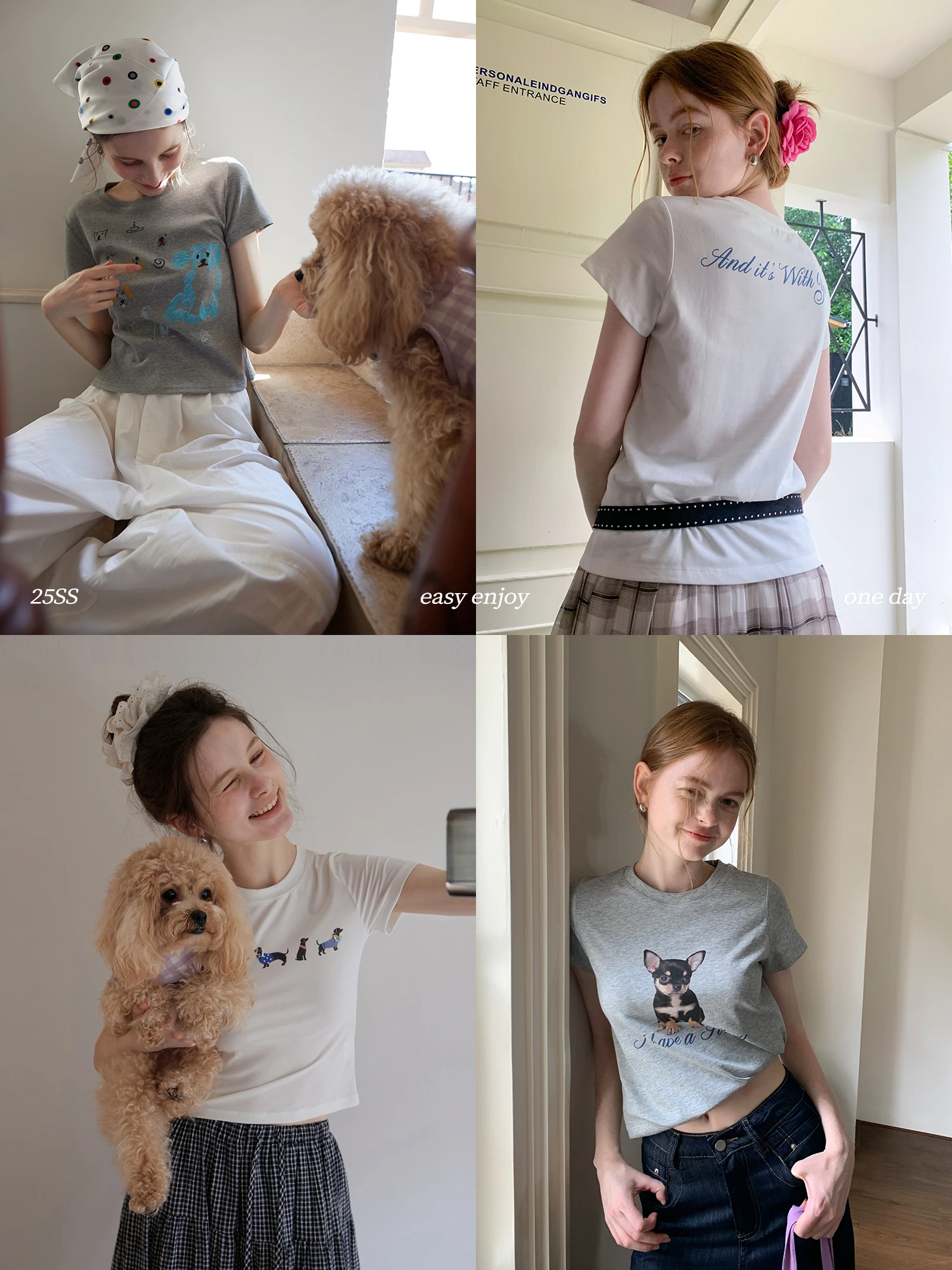 Artistic Dog Graphic Fitted Tee