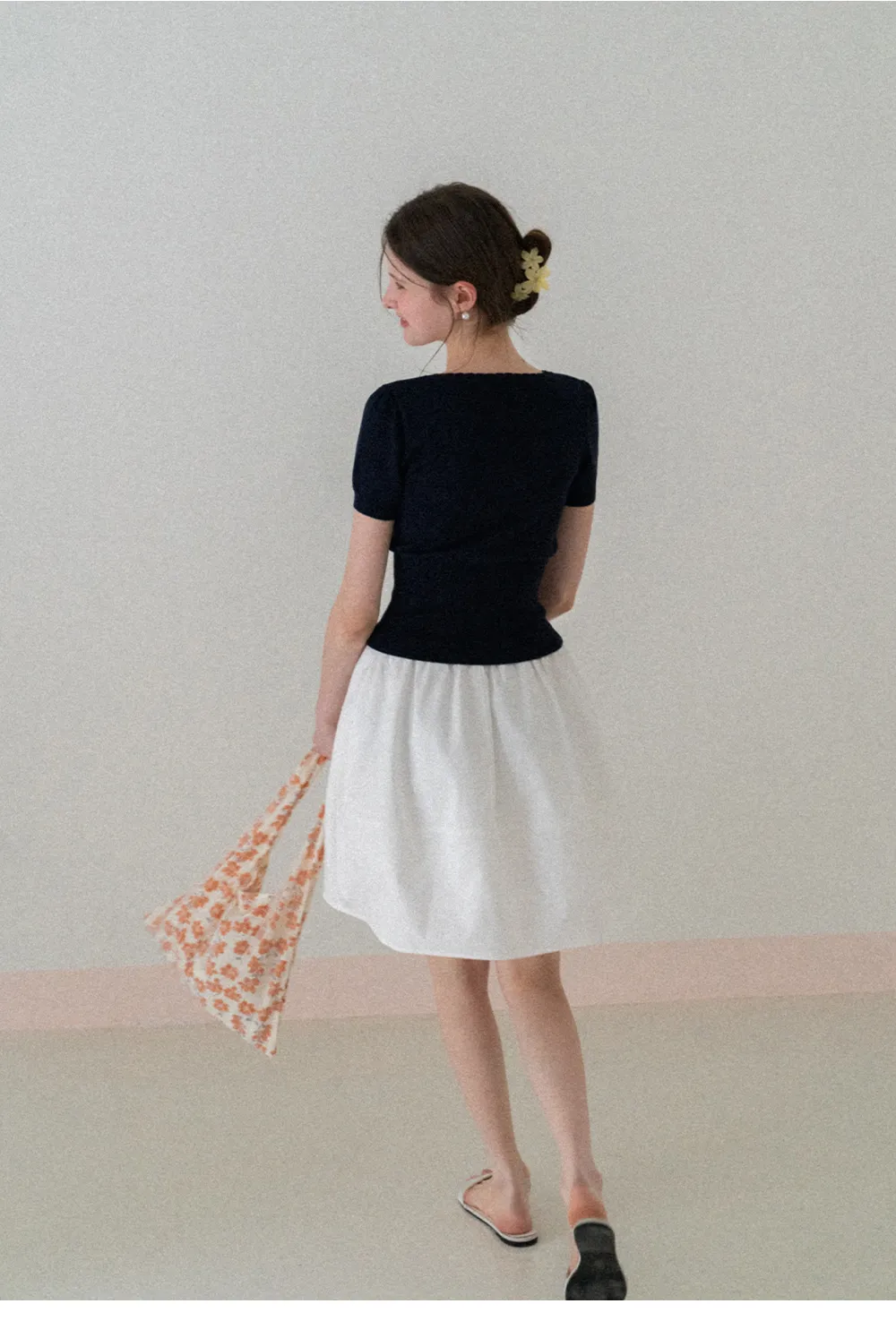 Short Sleeve Knit Top with Lace Trim and Button Placket