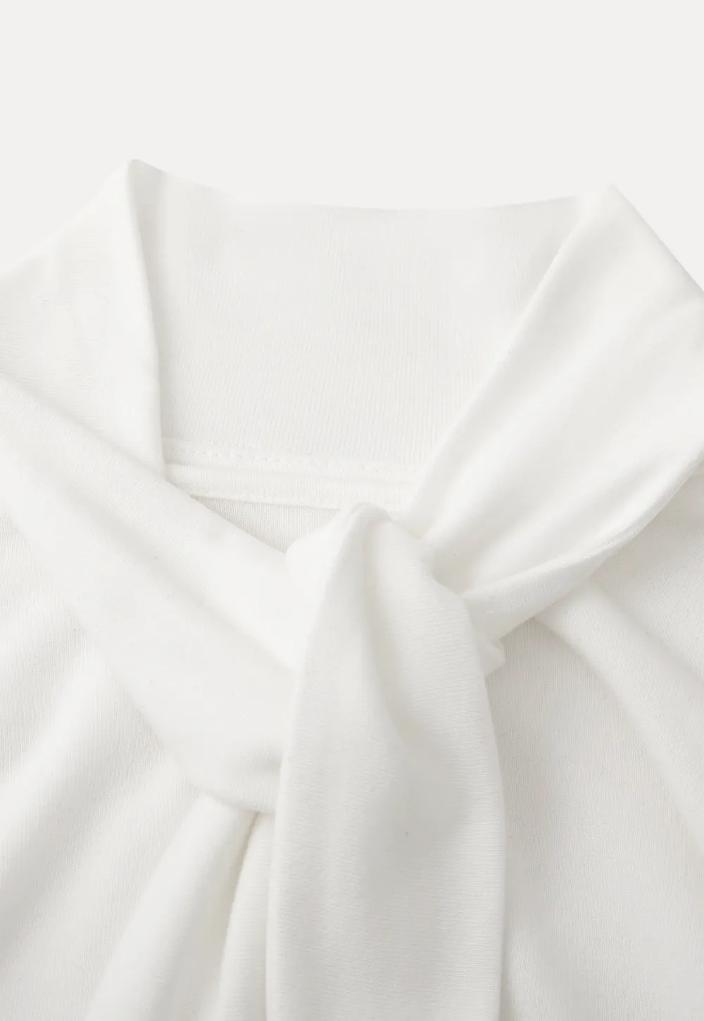 Tie Neck Long Sleeve T-Shirt Top