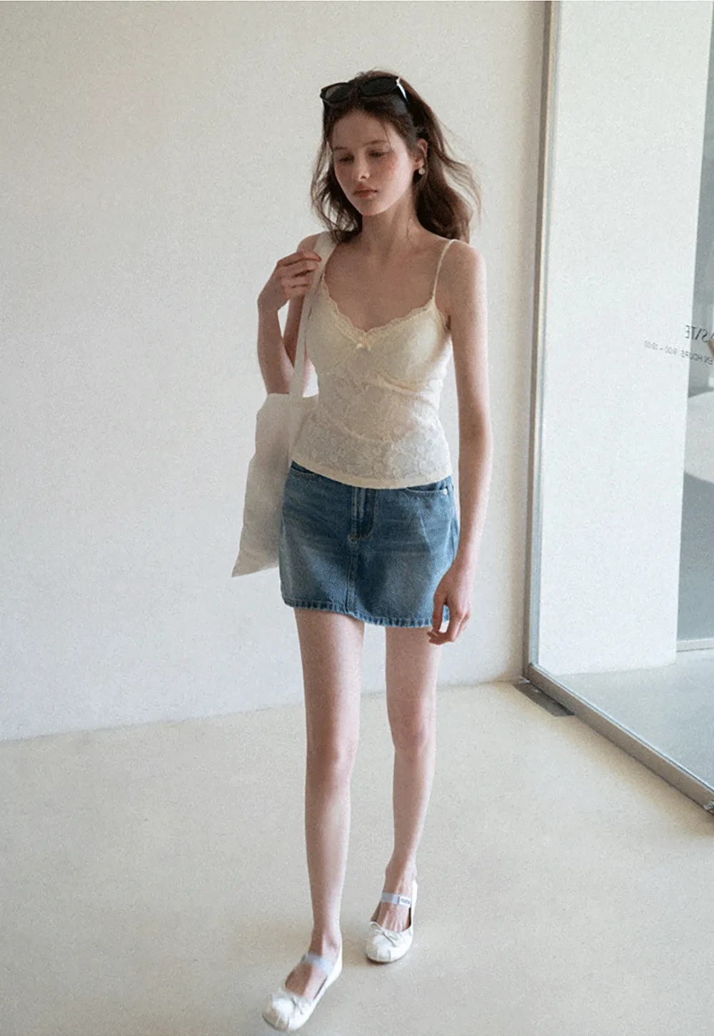 Lace Trimmed Camisole with Thin Straps