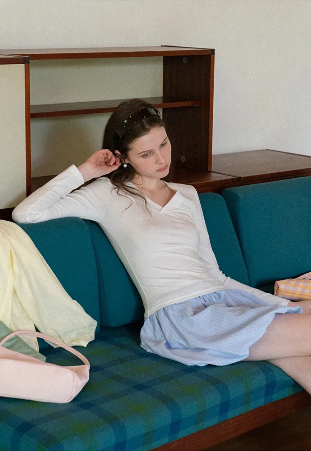 Puffed skirt with drawstring waist