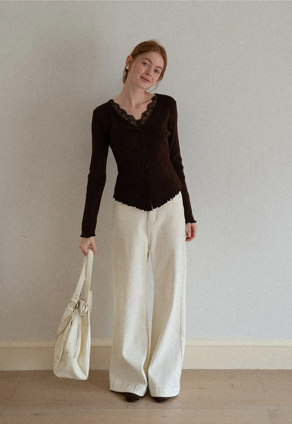 Wide Leg Denim Jeans with Belt Loop