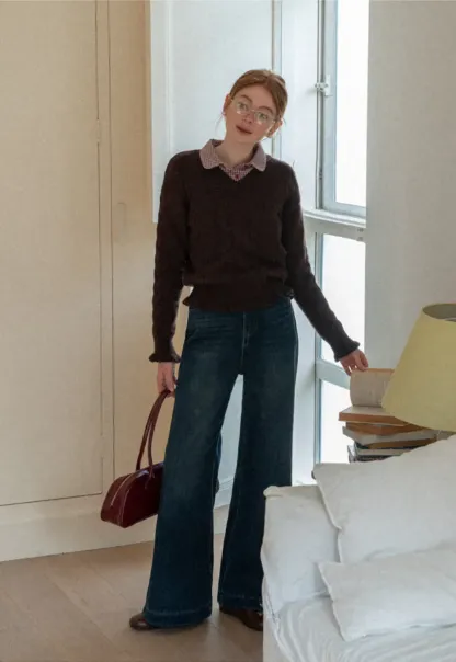 Women's Knit Sweater Round Neck Long Sleeve Casual Wear