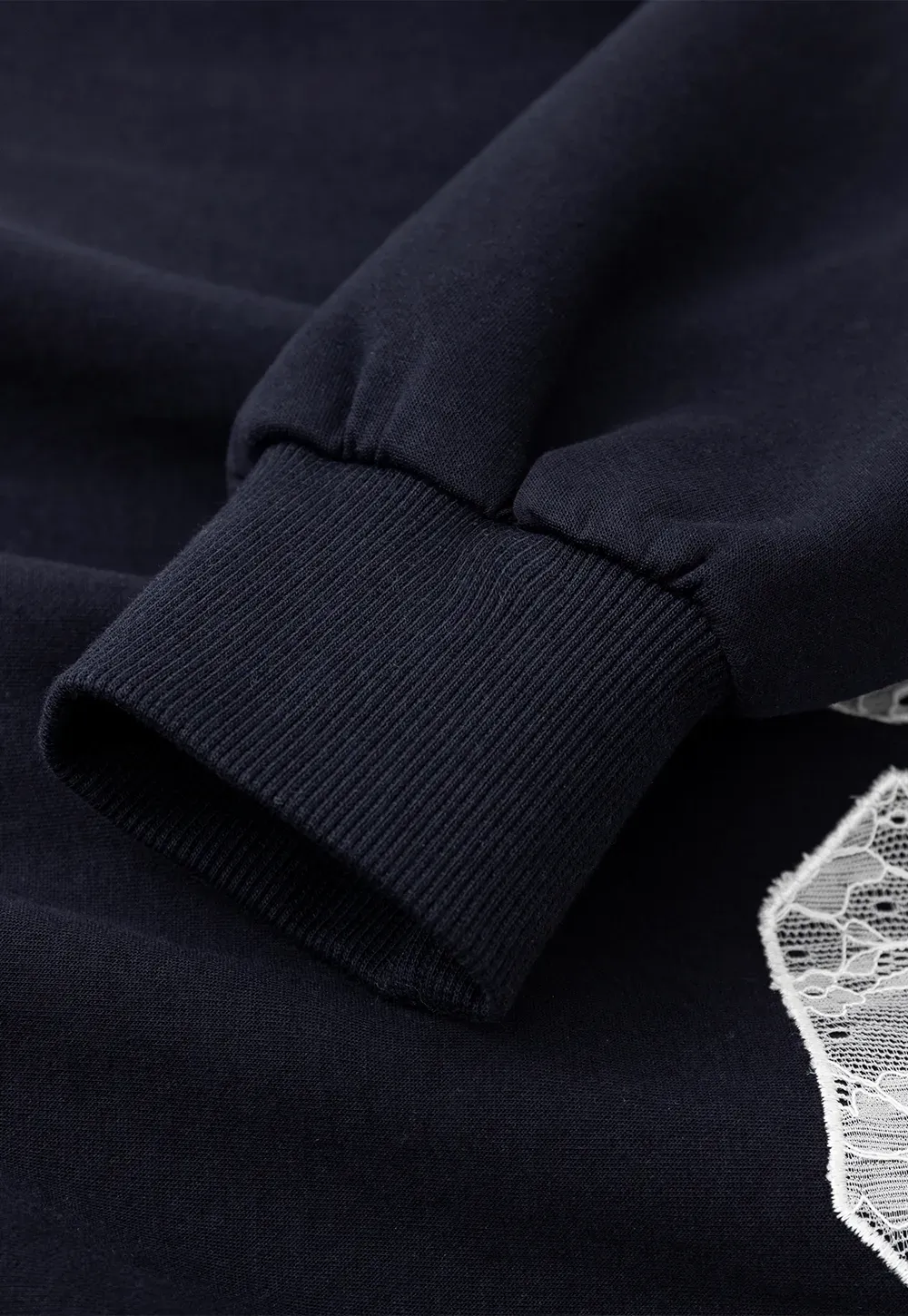 Off Shoulder Sweatshirt with Lace Number Print