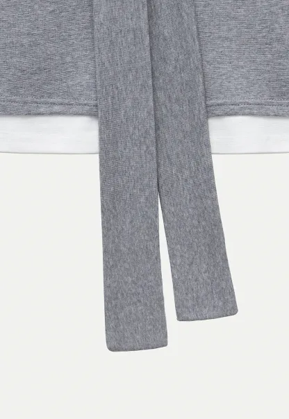 Layered Look Knit Tank with Back Tie