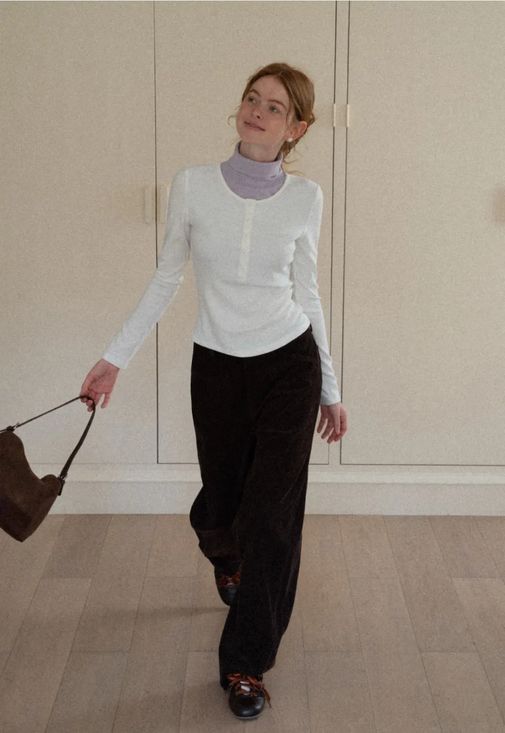 Stylish Gray Long-Sleeve Turtleneck Top