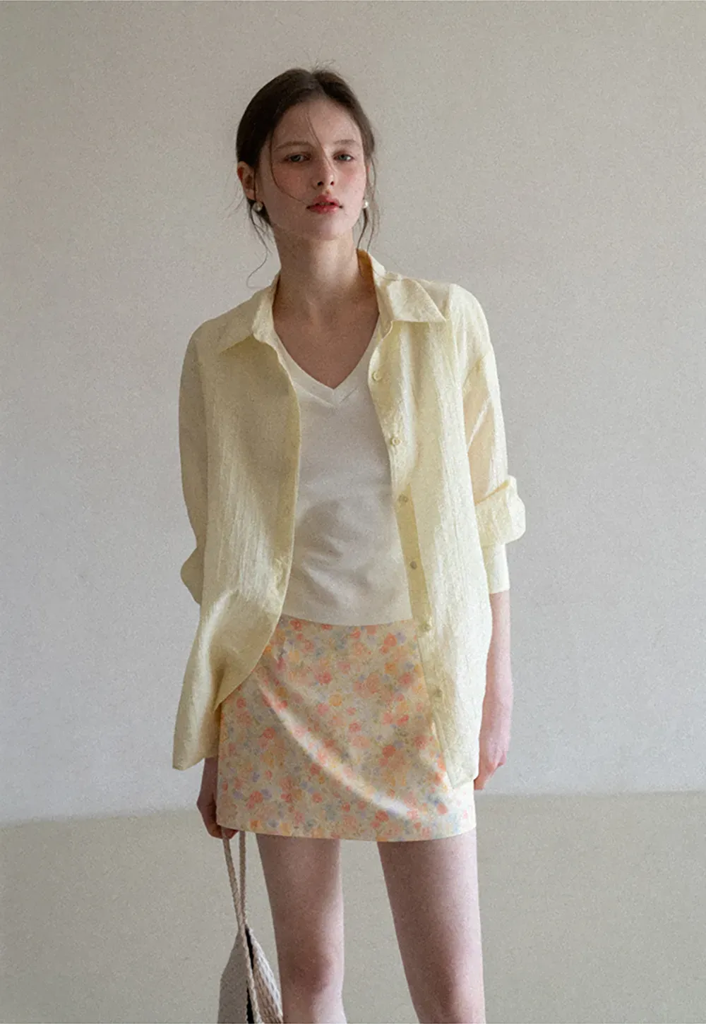 Floral Print Mini Skirt with Fitted Waist