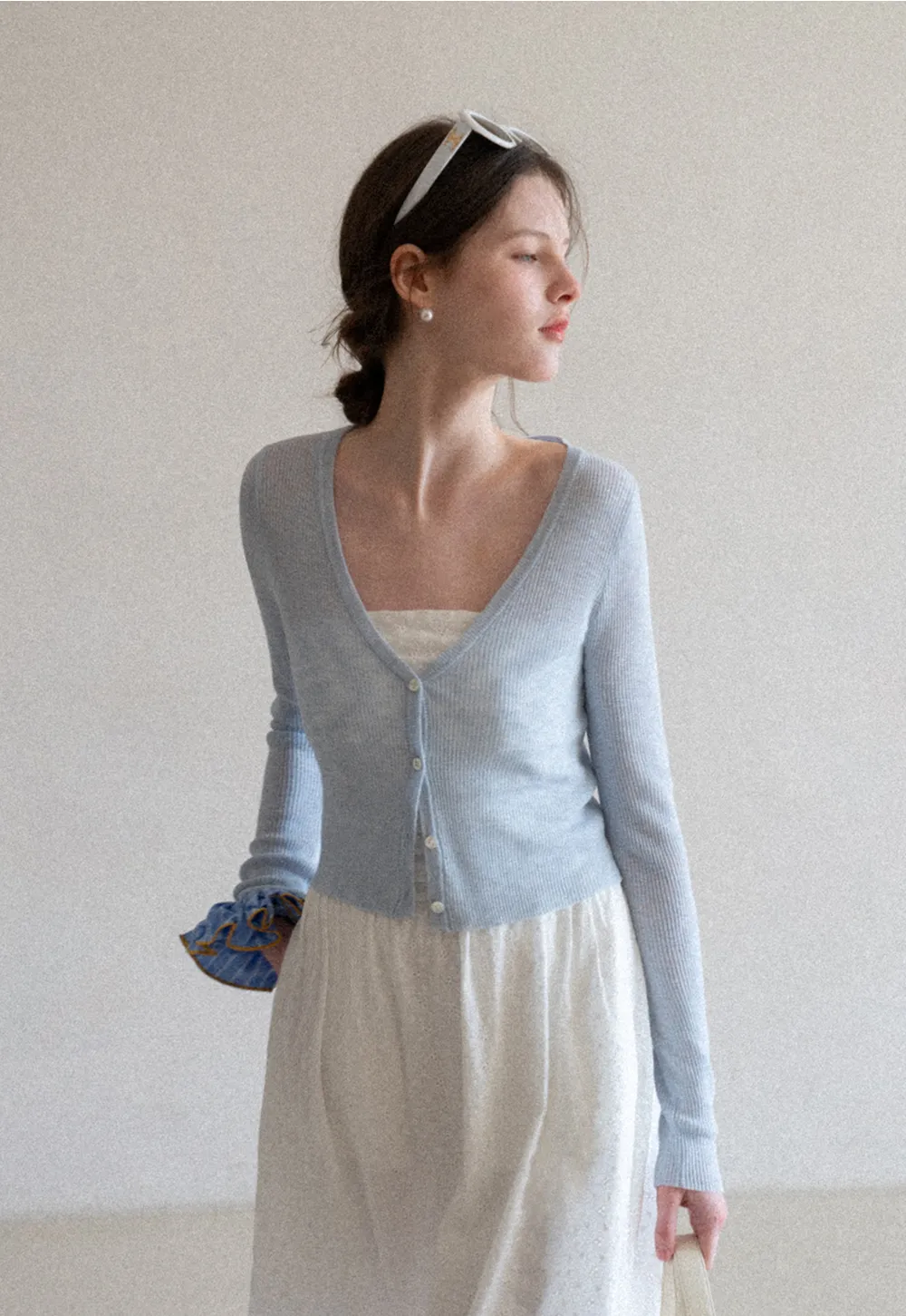 Lightweight Ribbed Knit Cardigan with Open Front
