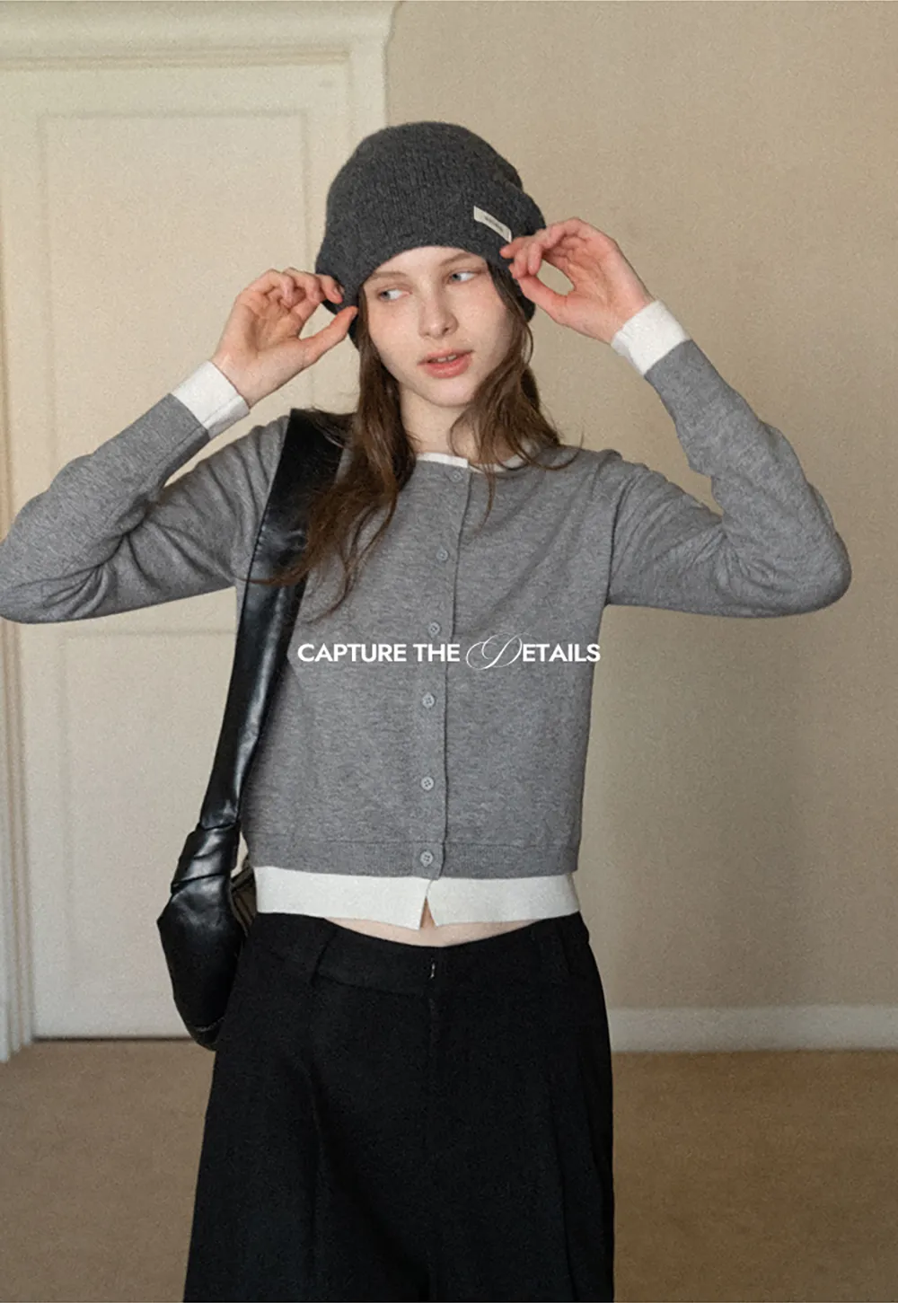 Elegant Round Neck Knit Sweater with Button Detail