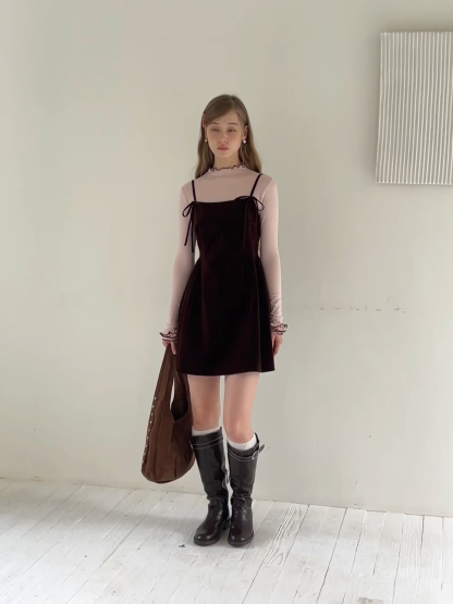 Vintage Style Velvet Sleeveless Dress