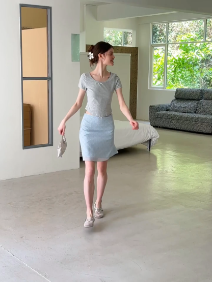 Diamond Patterned A Line Skirt