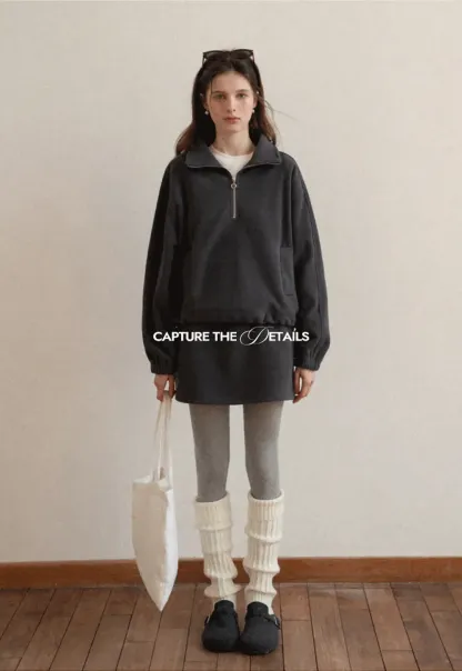 Fleece Mini Skirt Elastic Waist Casual Wear