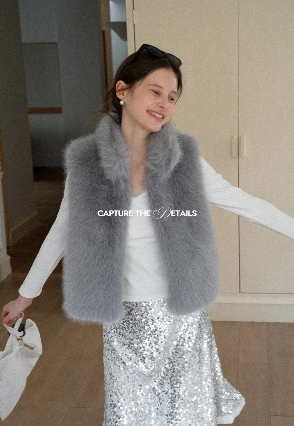 Fur Vest with High Collar Design