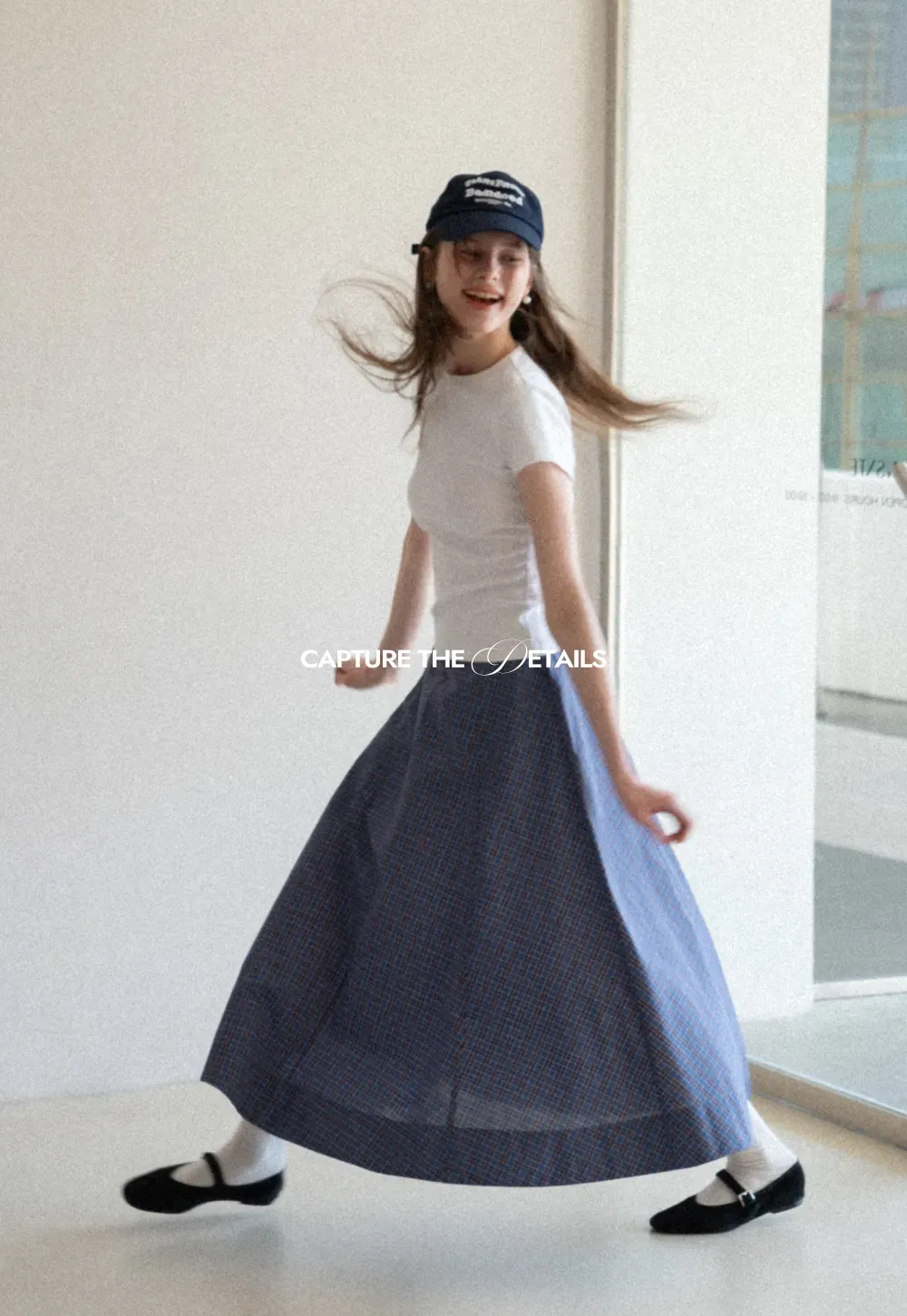 Plaid A-line Midi Skirt