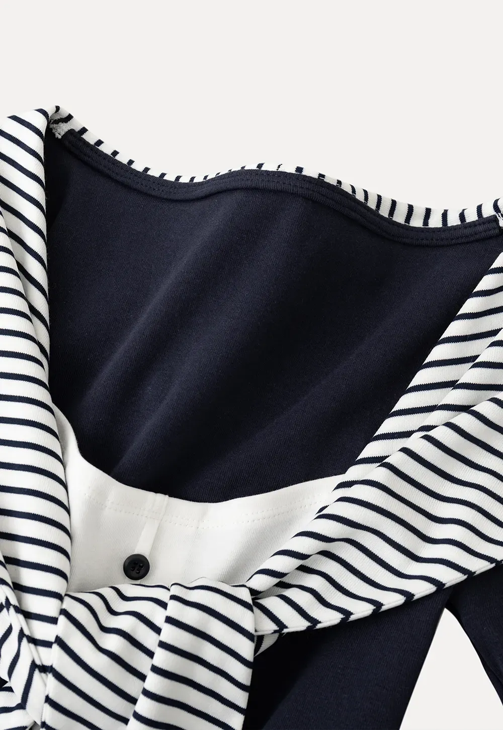 Striped collar tie front short sleeve top