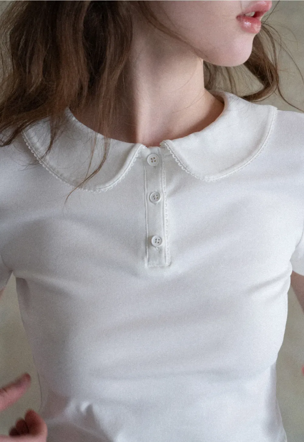 Short Sleeve Collared Button Front T Shirt