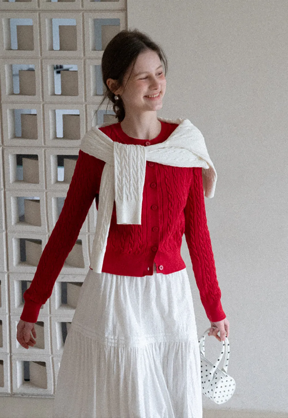 Cable Knit Long Sleeve Sweater Top