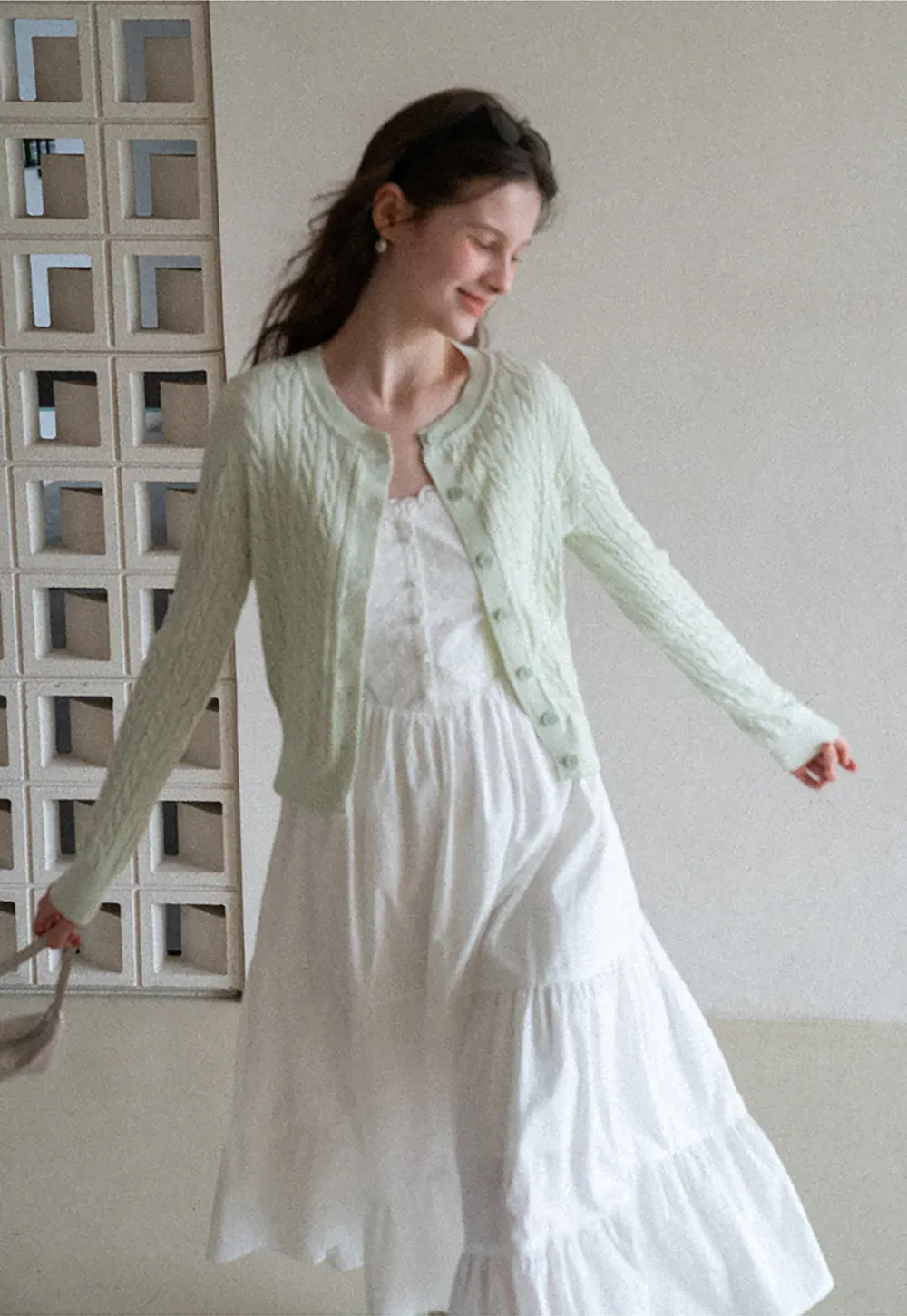 Lace Trimmed Tiered Strap Dress