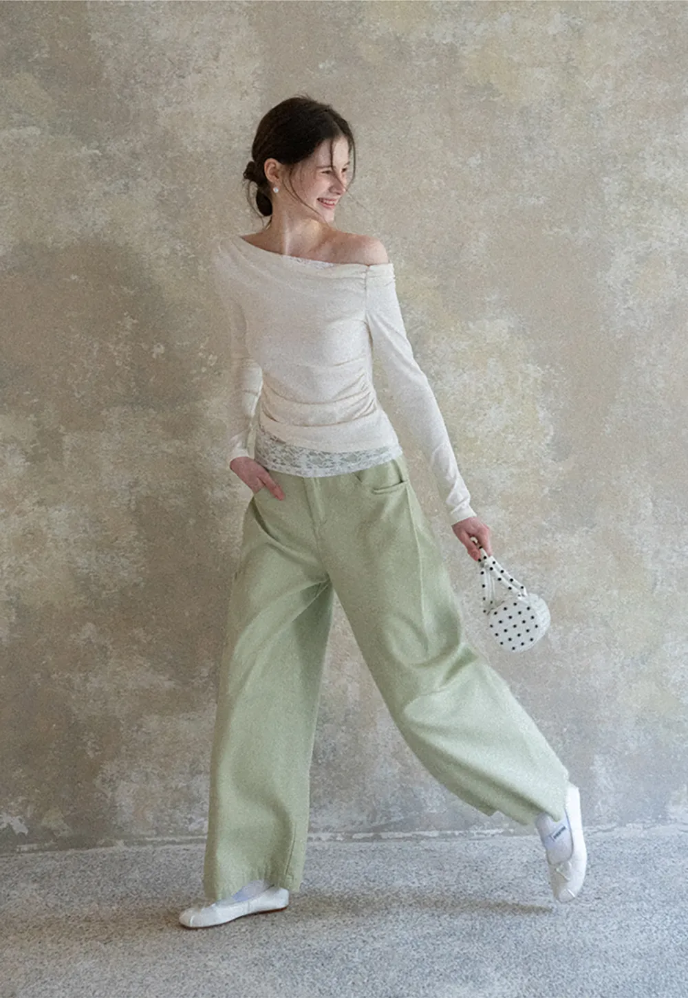 Wide Leg High Waist Casual Pants