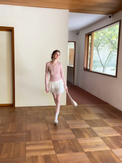 Long sleeve button front top with floral print