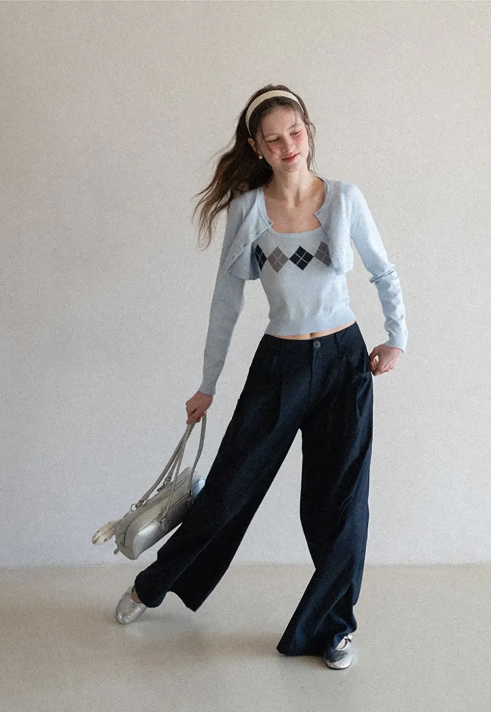 Casual Pants with Wide Legs and Pleats